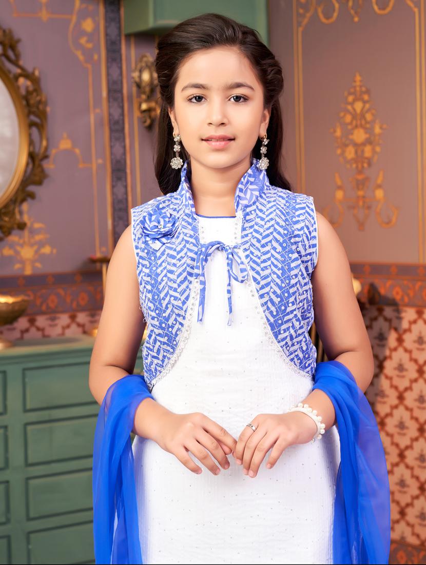 girls printed kurta and salwar with dupatta - 21786501 - Standard Image - 4