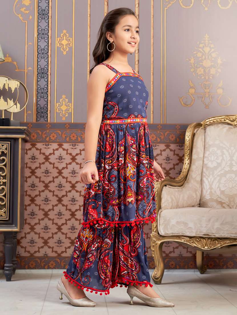girls printed sleeveless kurta and sharara set - 21786515 -  Standard Image - 1