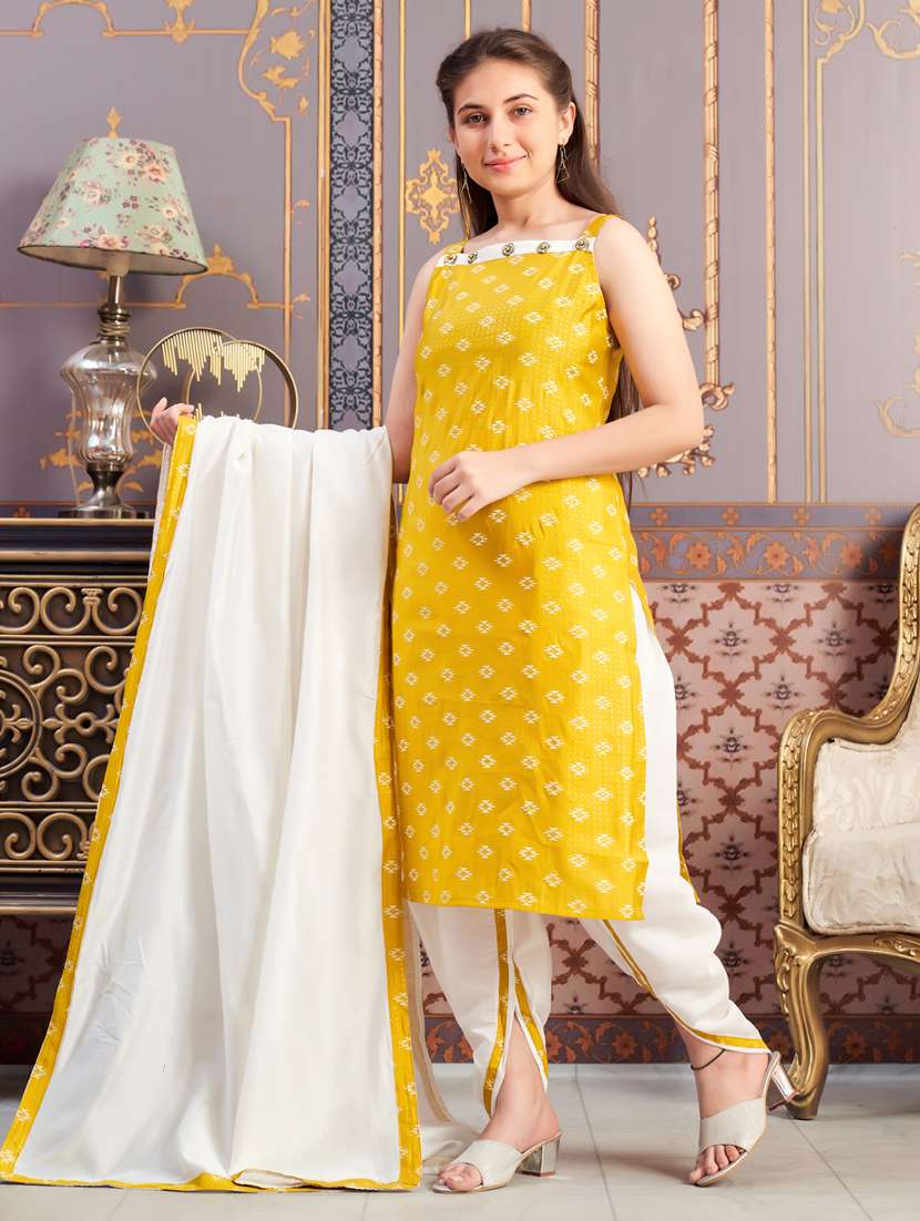 girls printed kurta and dhoti with dupatta   - 21786523 -  Standard Image - 1