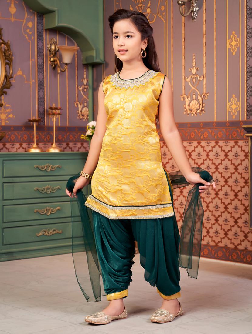 girls self designed kurta and salwar with dupatta - 21786534 - Standard Image - 1