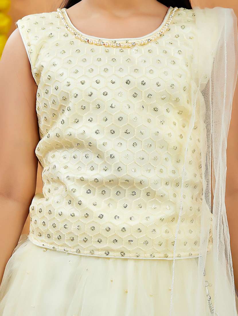 girls sleeveless lehenga choli set - 21786535 -  Standard Image - 4