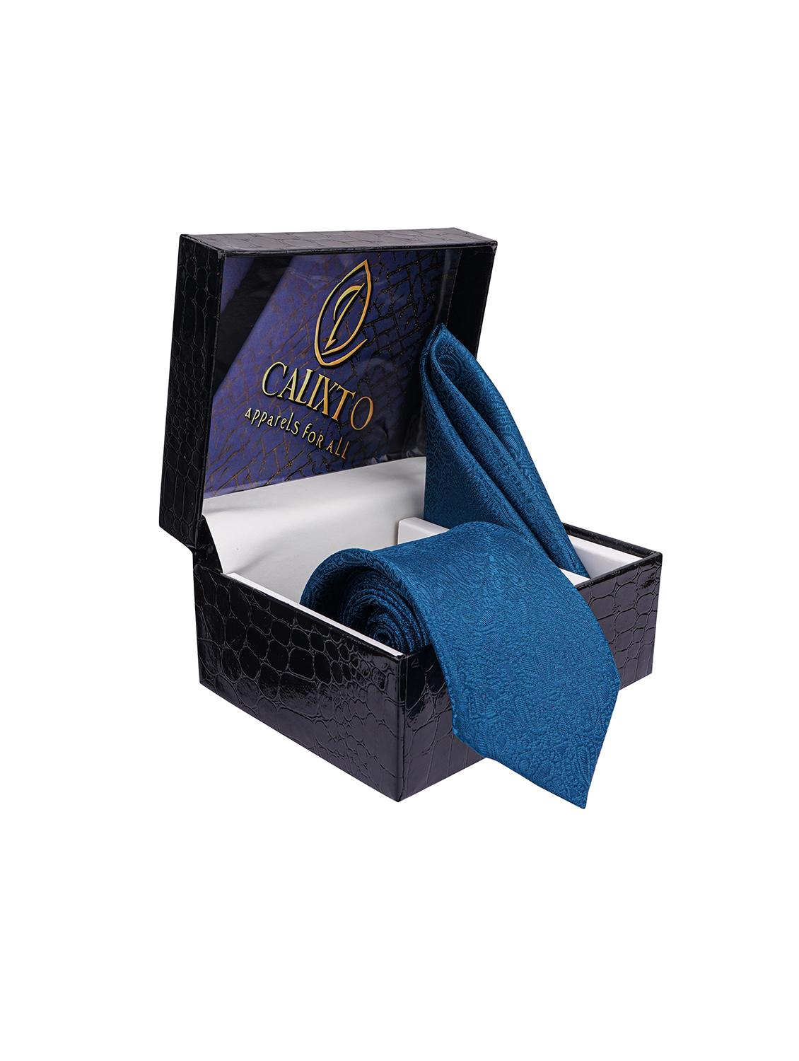 men textured neck tie with pocket square - 21786644 - Standard Image - 4