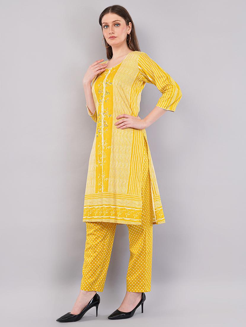 women three quarter sleeve kurta pant with dupatta set - 21786760 -  Standard Image - 1