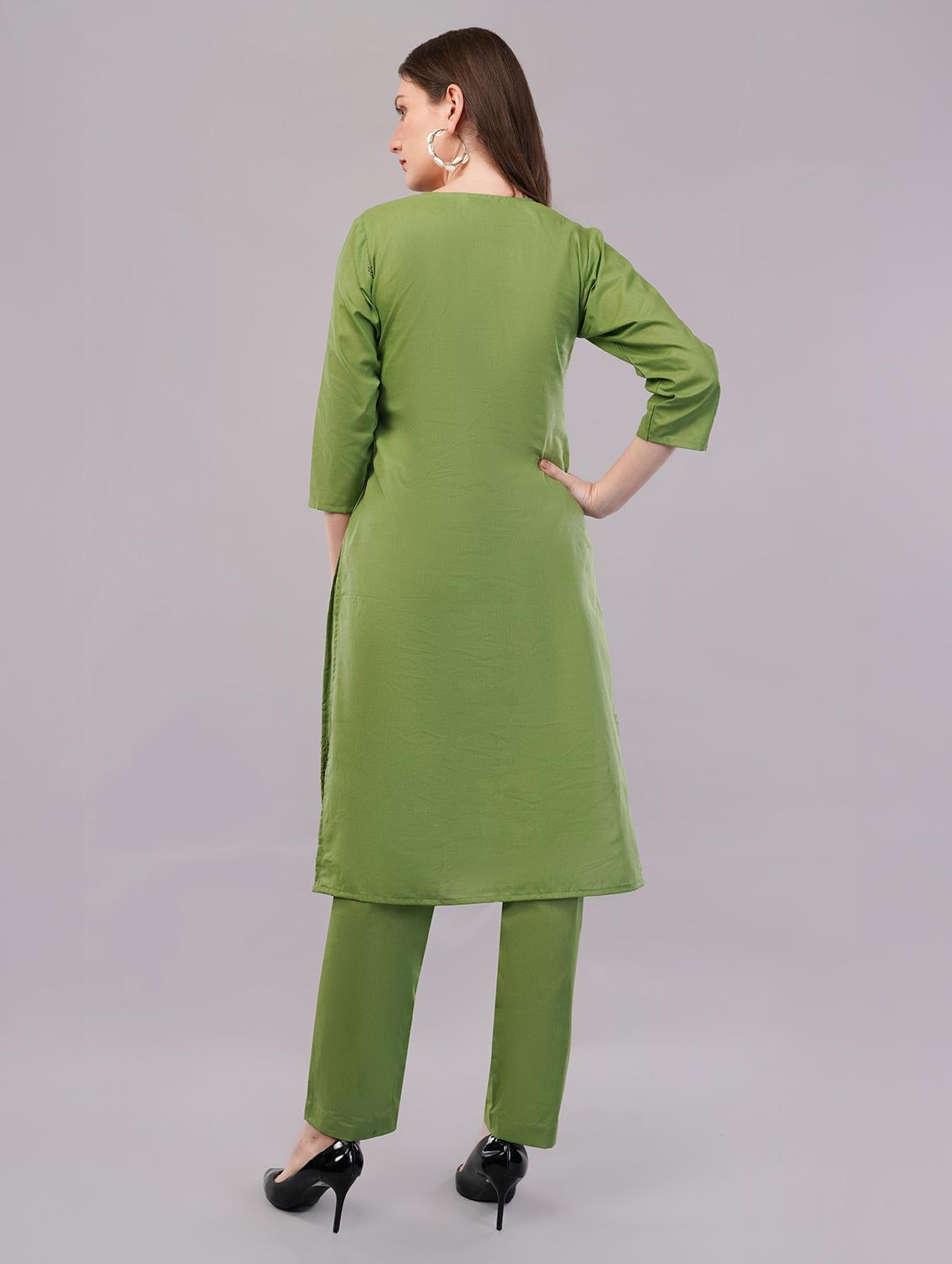 women three quarter sleeve kurta pant with dupatta set - 21786763 - Standard Image - 4