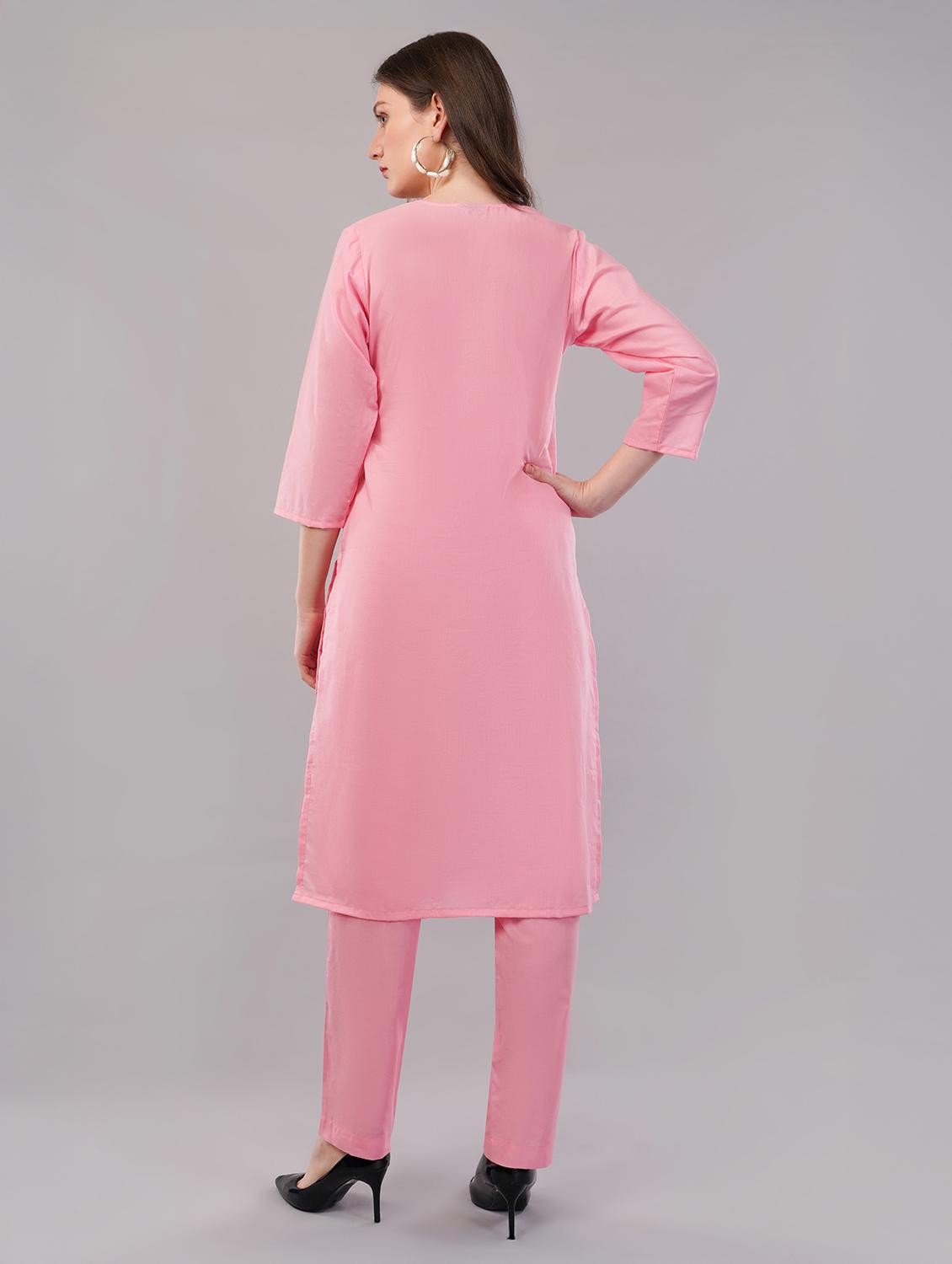 women three quarter sleeve kurta pant with dupatta set - 21786772 - Standard Image - 4