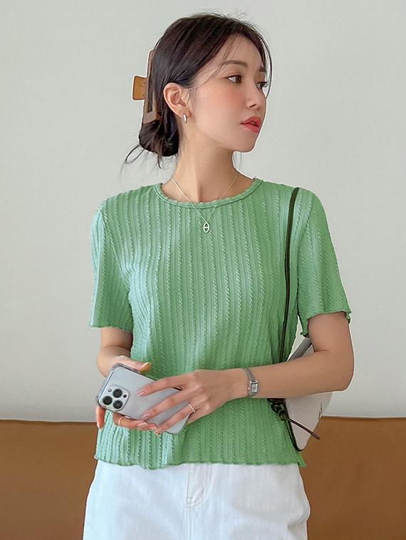women solid short sleeves regular top - 21787058 - Zoom Image - 0