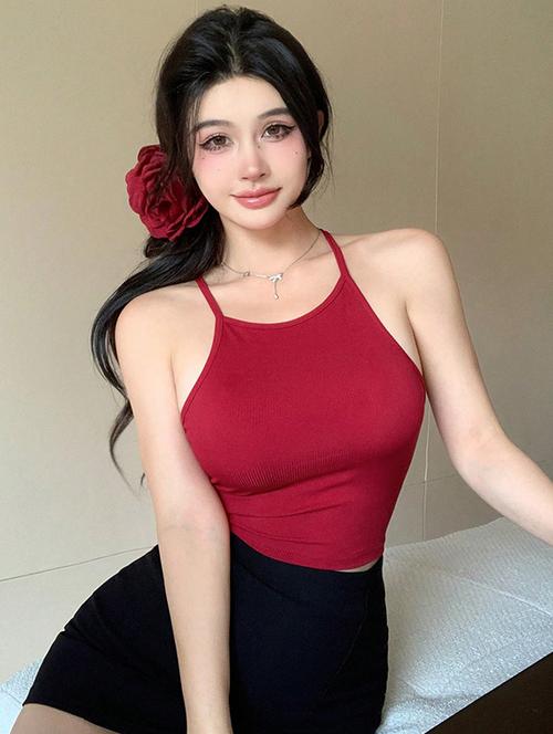 women solid sleeveless crop tank top - 21787093 - Standard Image - 0