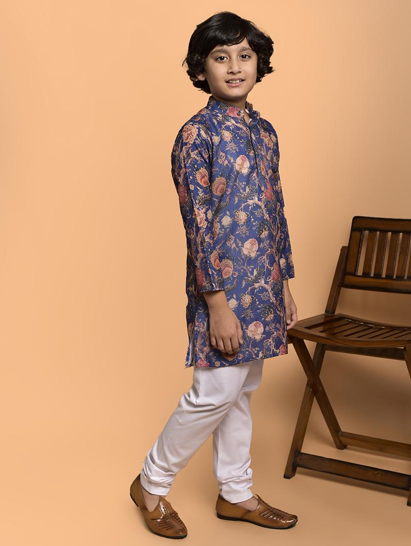 boys printed mandarin neck kurta pyjama set - 21787231 -  Standard Image - 1