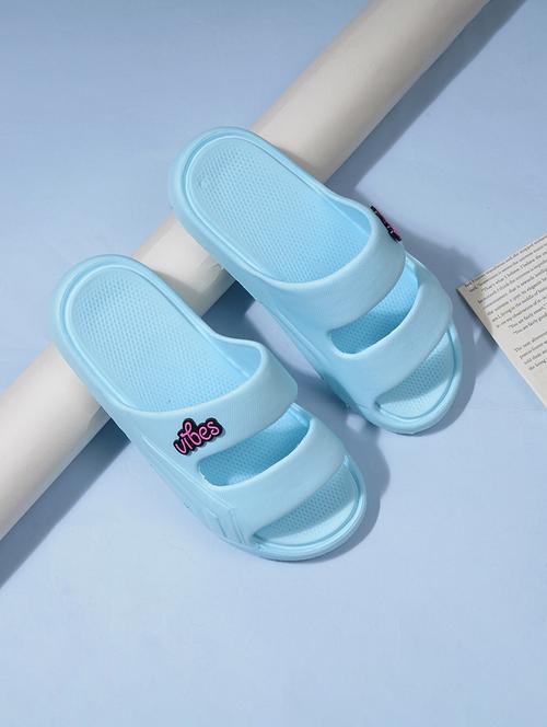 women light blue slip on slider - 21787317 - Standard Image - 0