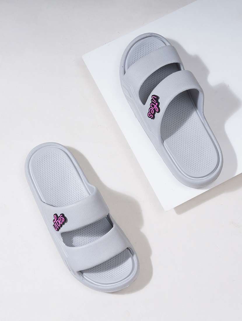 women grey slip on slider