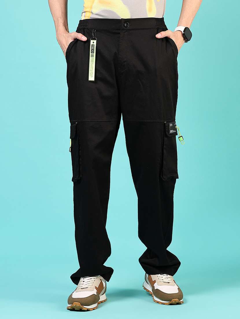 men mid rise solid cargo - 21787369 - Standard Image - 1