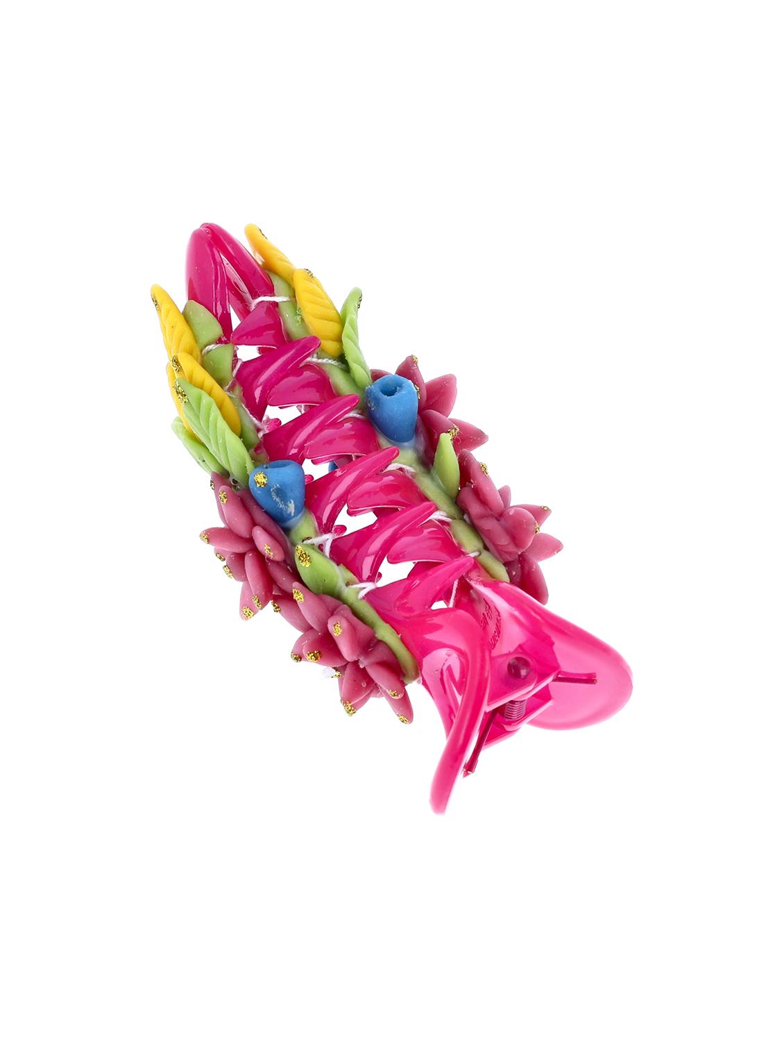 women handmade rose flower banana clip - 21787400 - Standard Image - 1