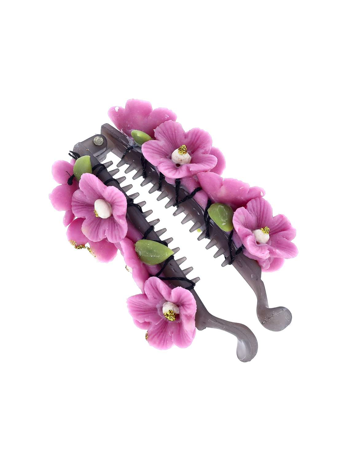 women handmade rose flower banana clip - 21787406 -  Standard Image - 1