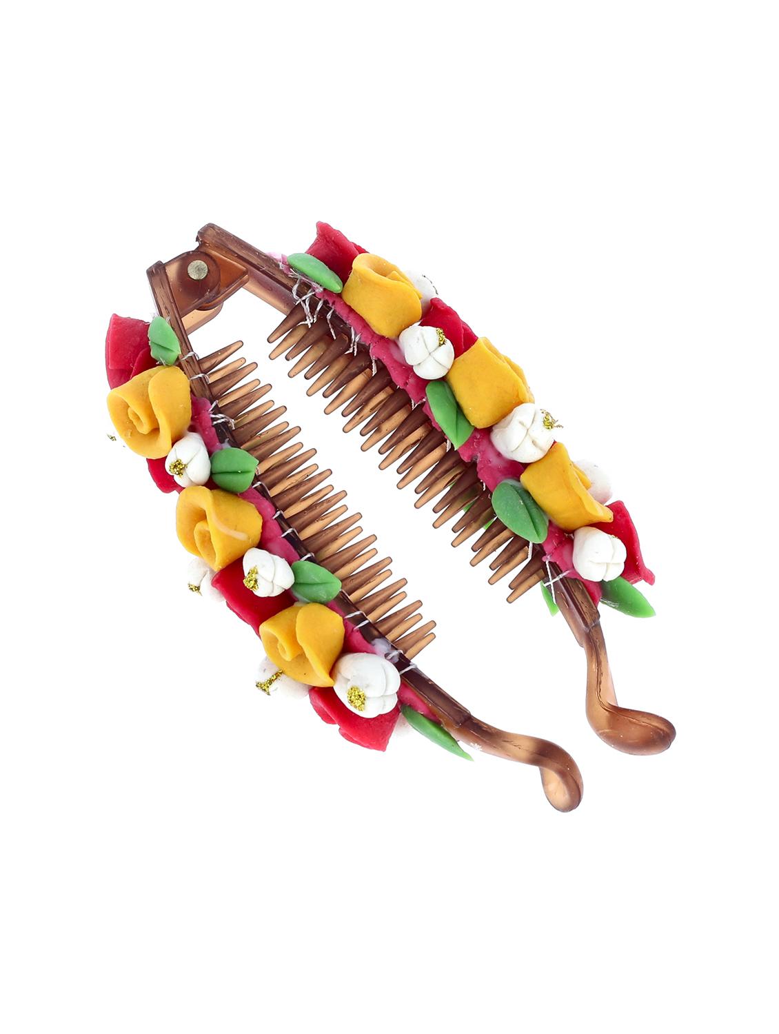 women handmade rose flower banana clip - 21787408 -  Standard Image - 1