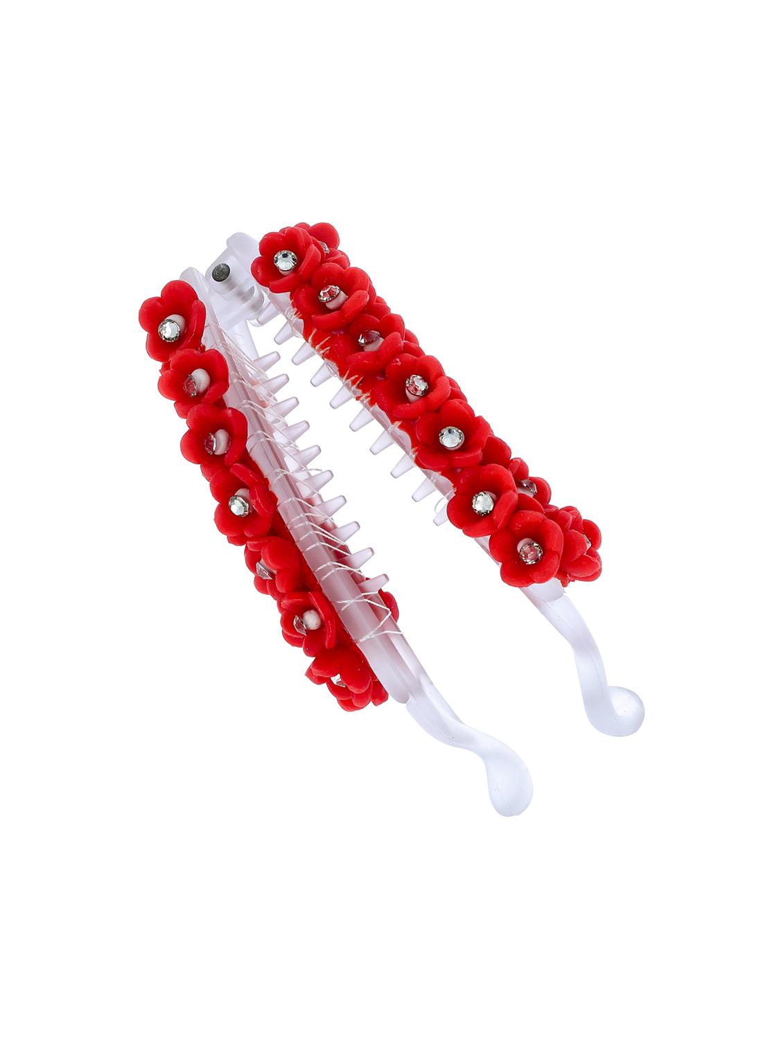 women handmade rose flower banana clip - 21787410 -  Standard Image - 1