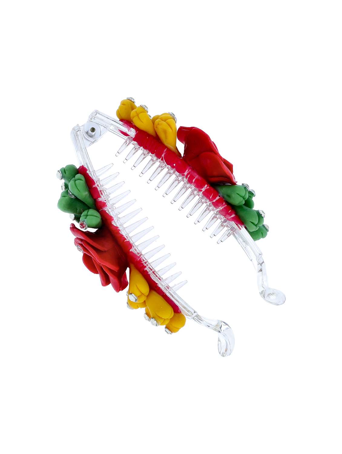 women handmade rose flower banana clip - 21787412 -  Standard Image - 1