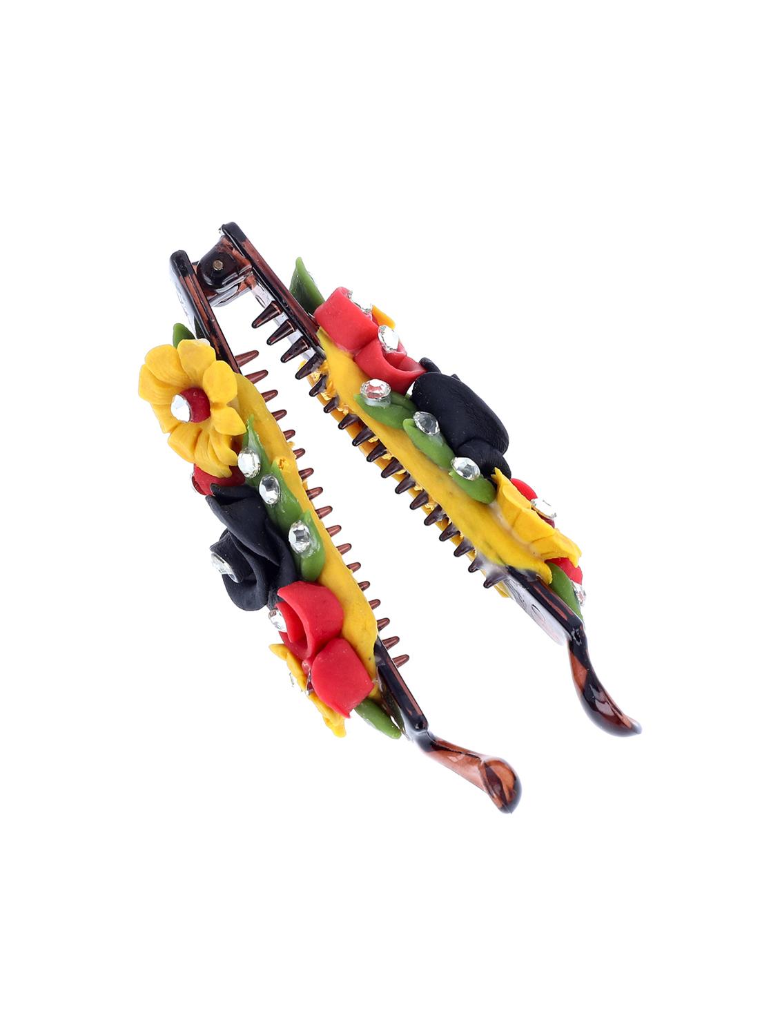women handmade rose flower banana clip - 21787413 -  Standard Image - 1