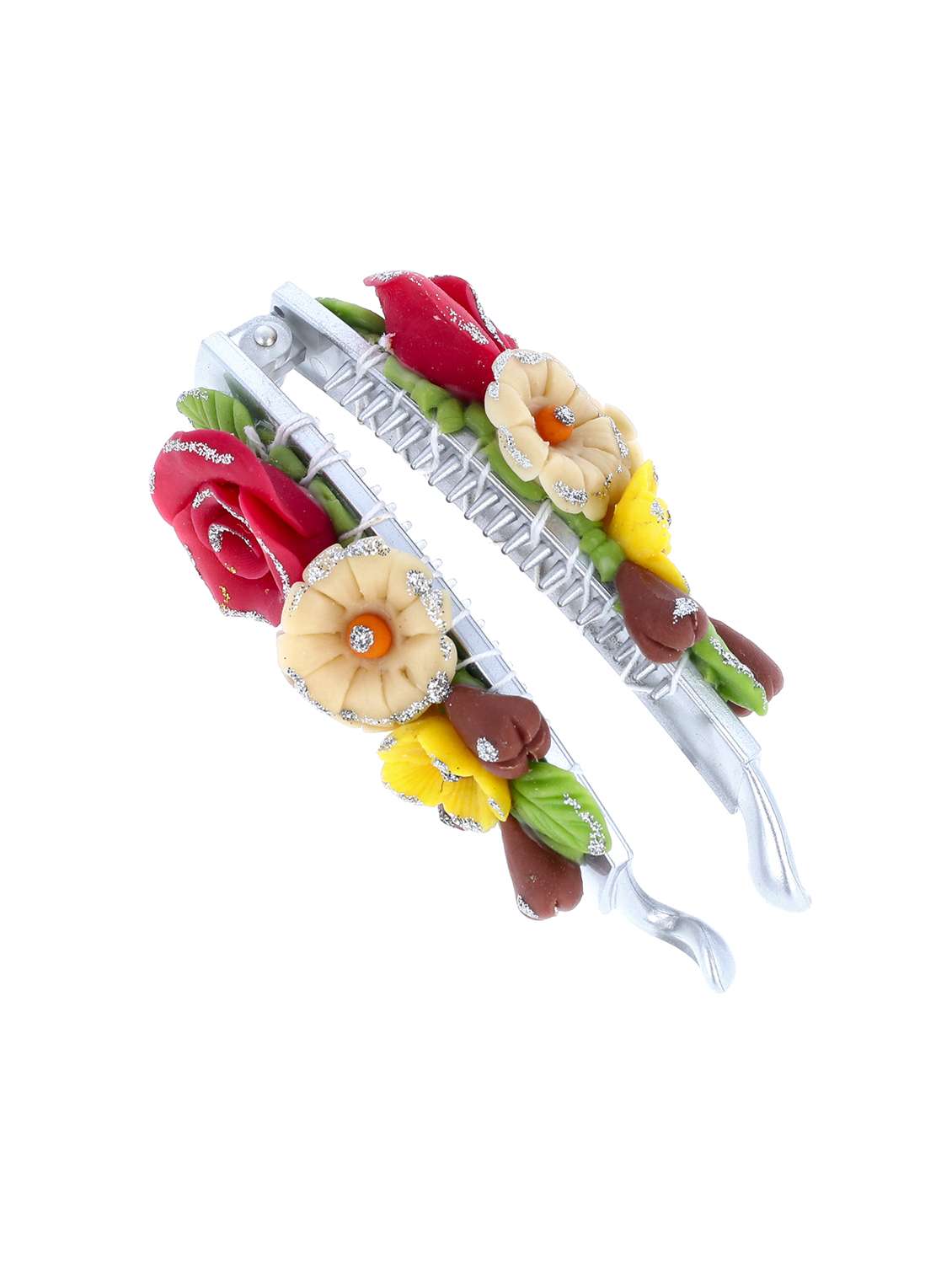 women handmade rose flower banana clip - 21787414 -  Standard Image - 1