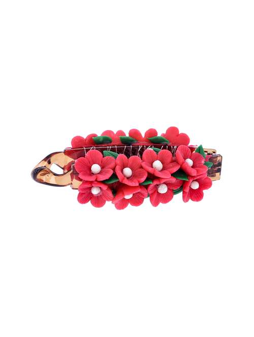 women handmade rose flower banana clip - 21787415 -  Standard Image - 0
