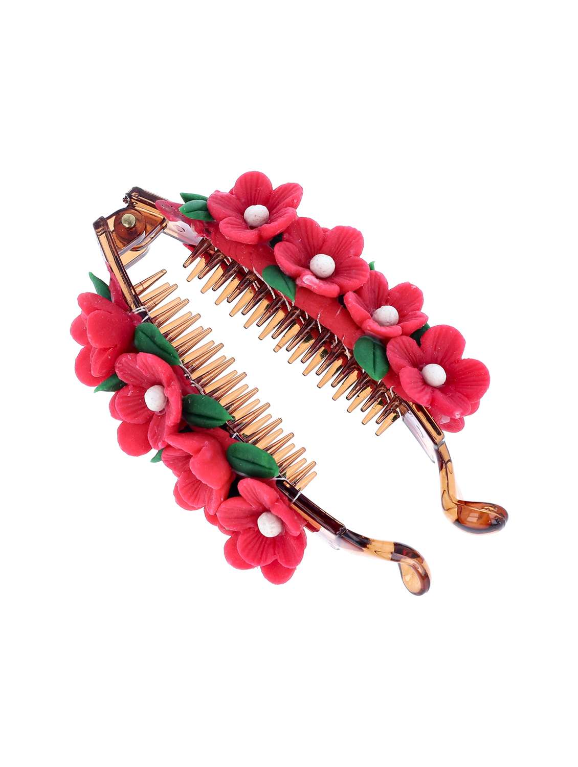 women handmade rose flower banana clip - 21787415 -  Standard Image - 1