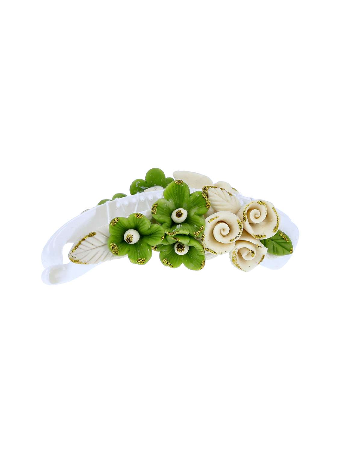 women handmade rose flower banana clip - 21787419 - Zoom Image - 0