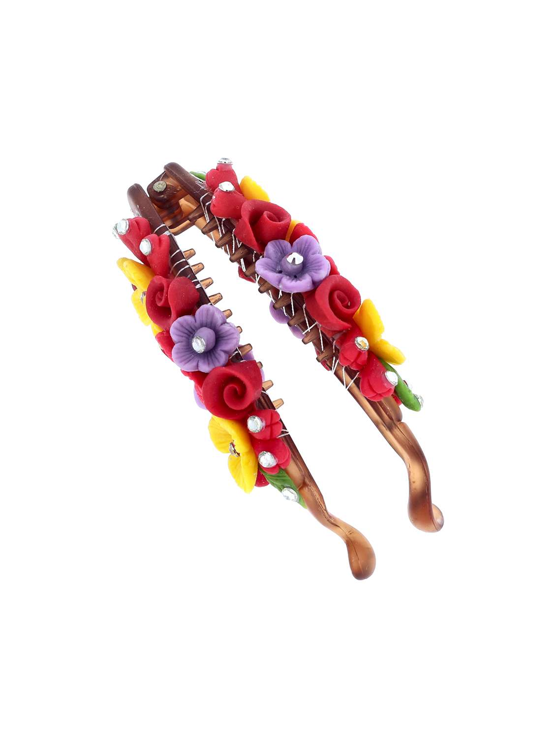 women handmade rose flower banana clip - 21787421 -  Standard Image - 1