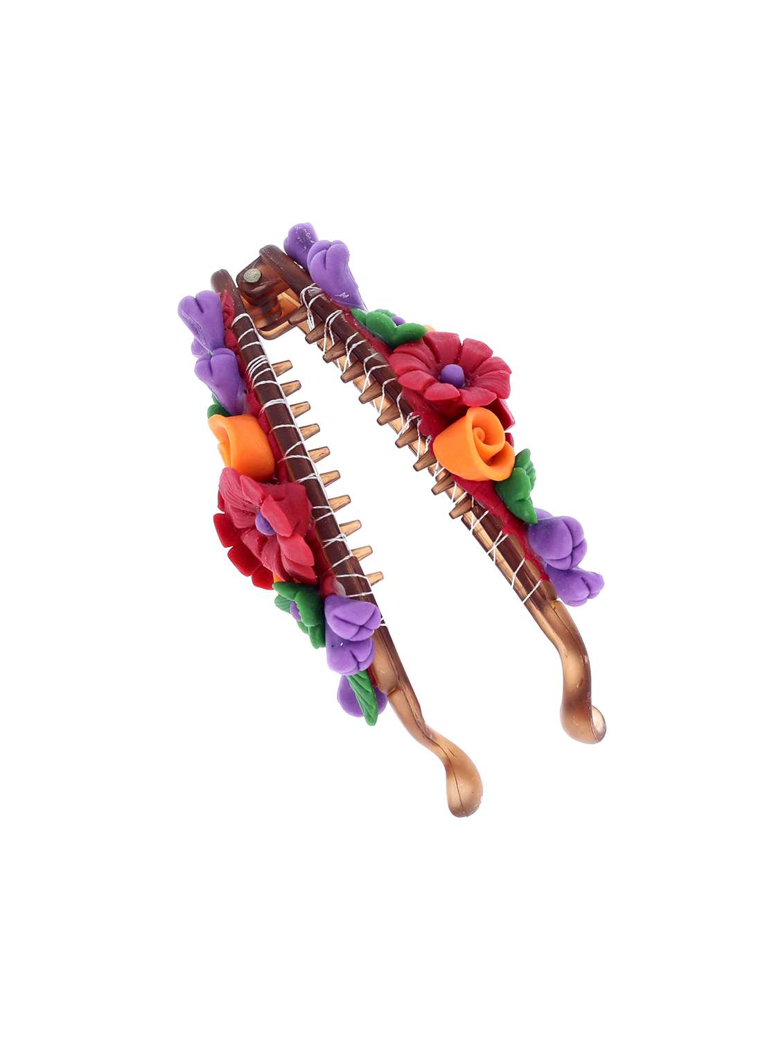women handmade rose flower banana clip - 21787422 -  Standard Image - 1