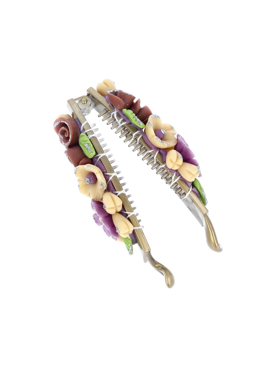 women handmade rose flower banana clip - 21787424 -  Standard Image - 1
