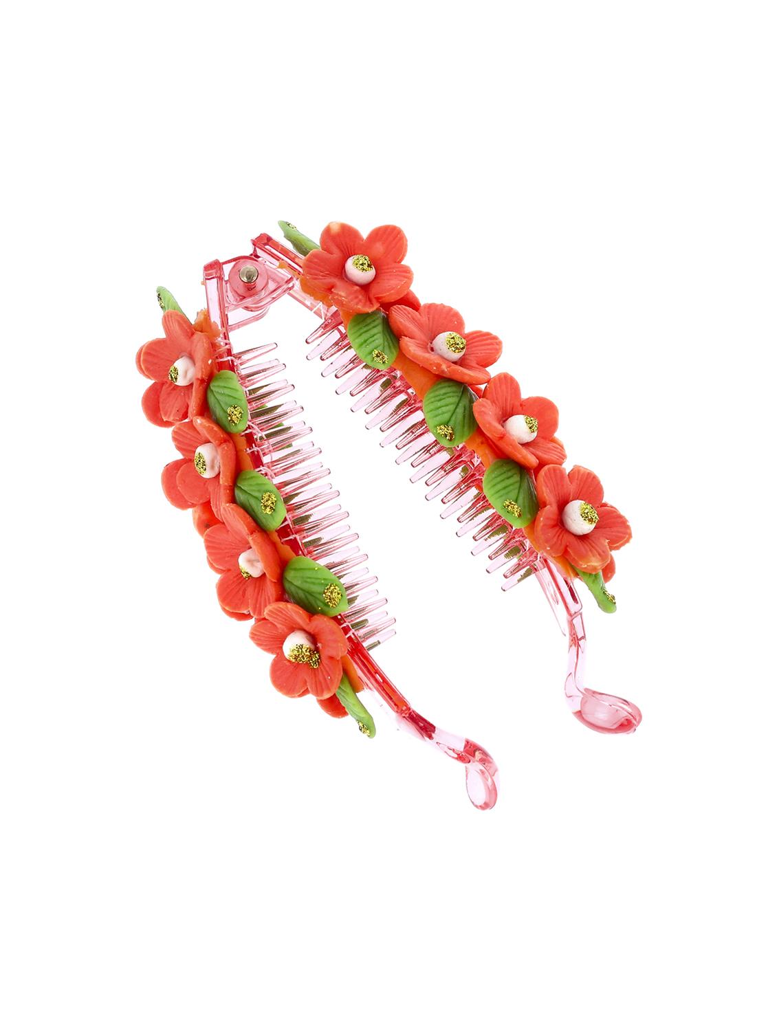 women handmade rose flower banana clip - 21787426 -  Standard Image - 1