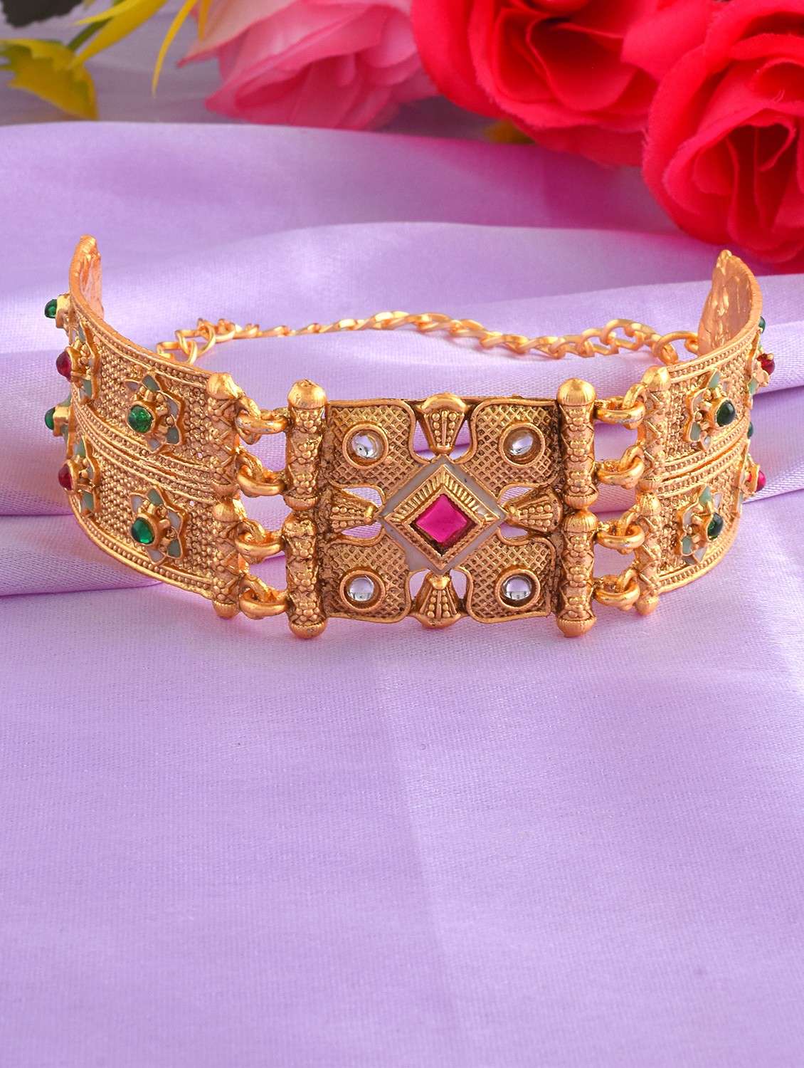 women gold brass bracelet