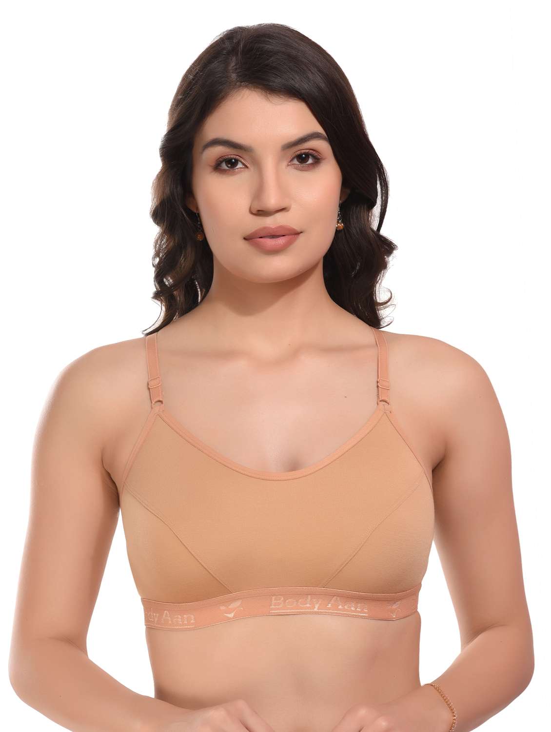 women solid non padded sports bra