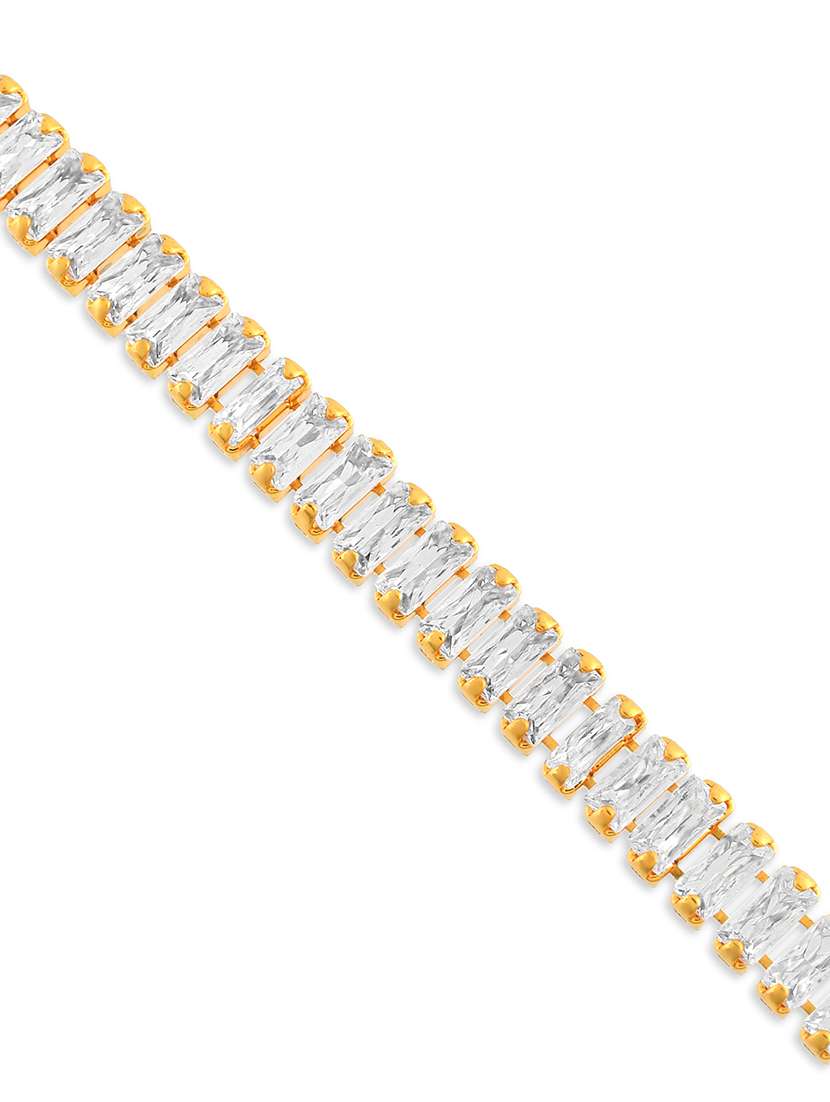 men gold brass stone detailed bracelet - 21787496 -  Standard Image - 1