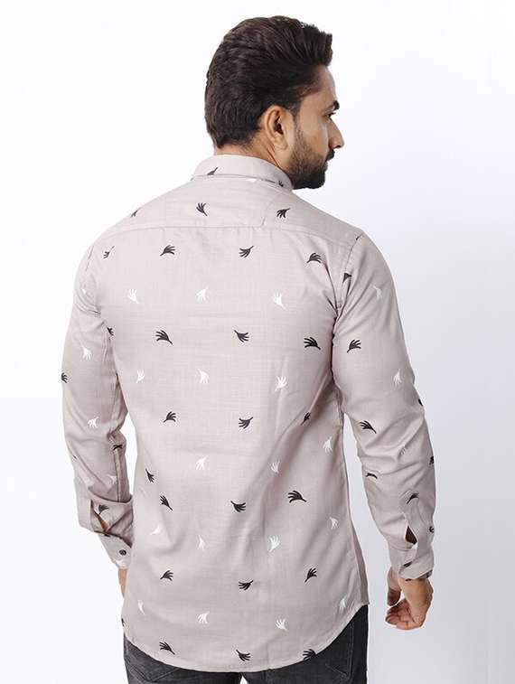 men printed long sleeve regualr fit casual shirt - 21788209 - Standard Image - 1