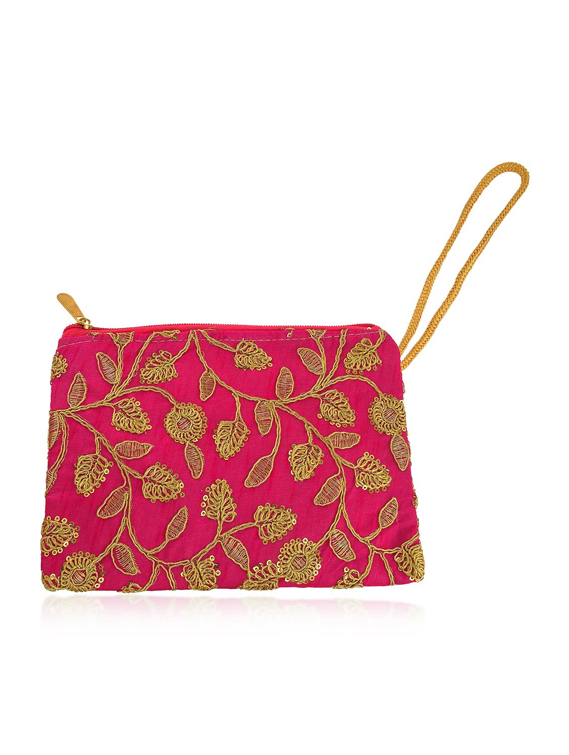 women pink embroidered clutch - 21788834 - Zoom Image - 0