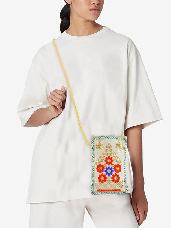 women off white embroidered sling bag - 21788837 - Standard Image - 4