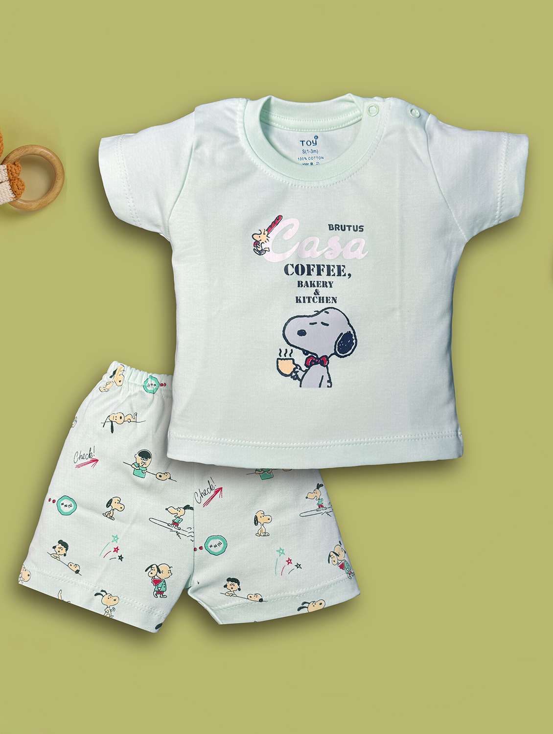kids printed t-shirt & shorts set