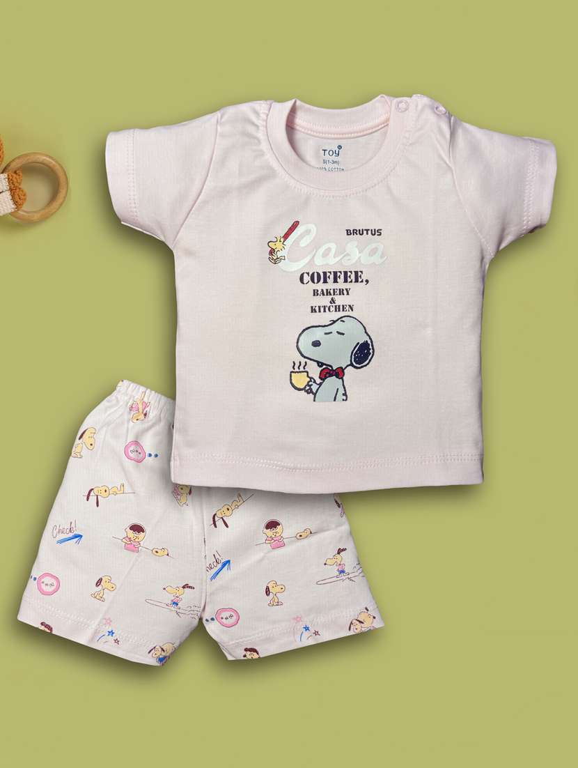 kids printed t-shirt & shorts set
