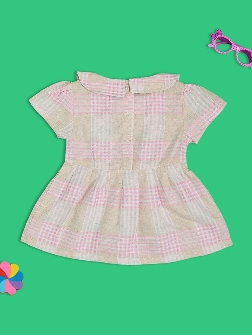 girls check short sleeves frock - 21789512 -  Standard Image - 1