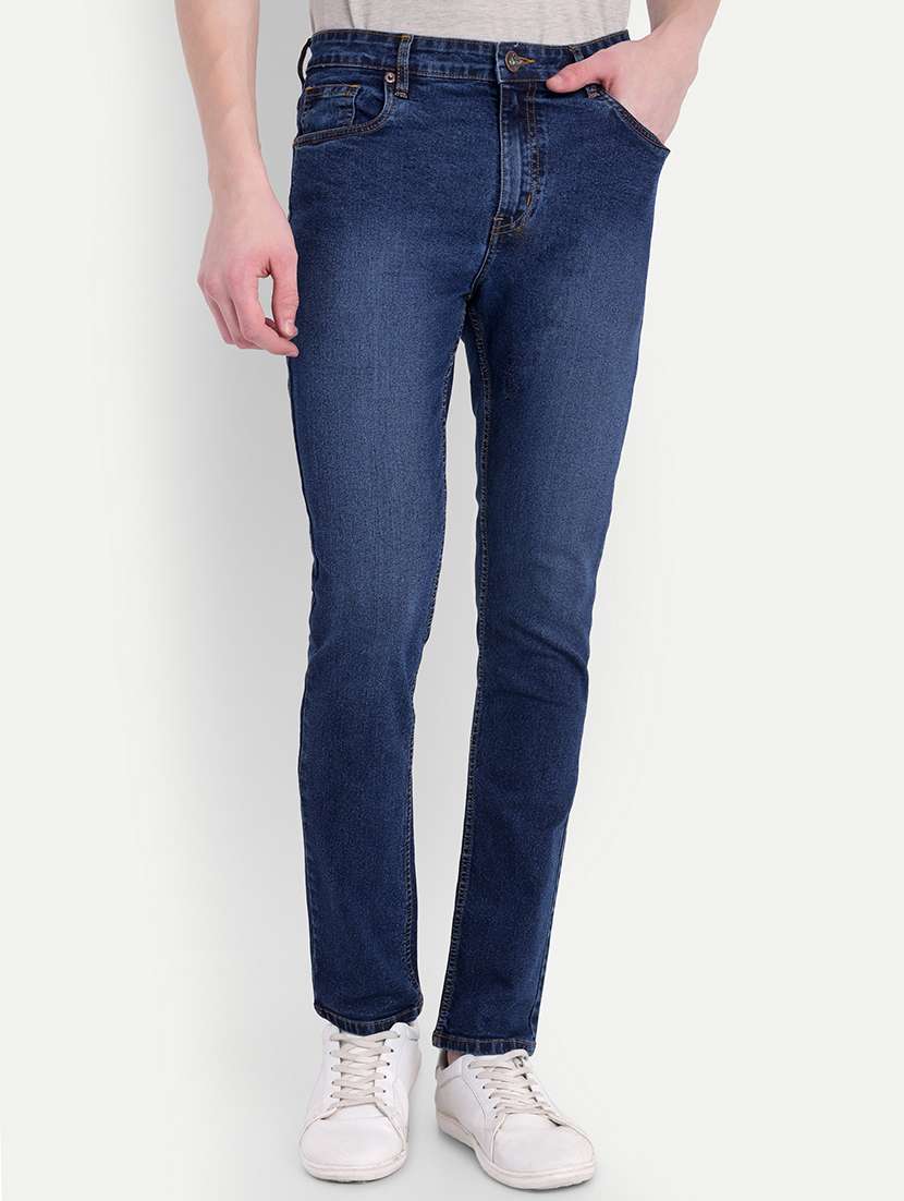 men mid rise full length denim jeans