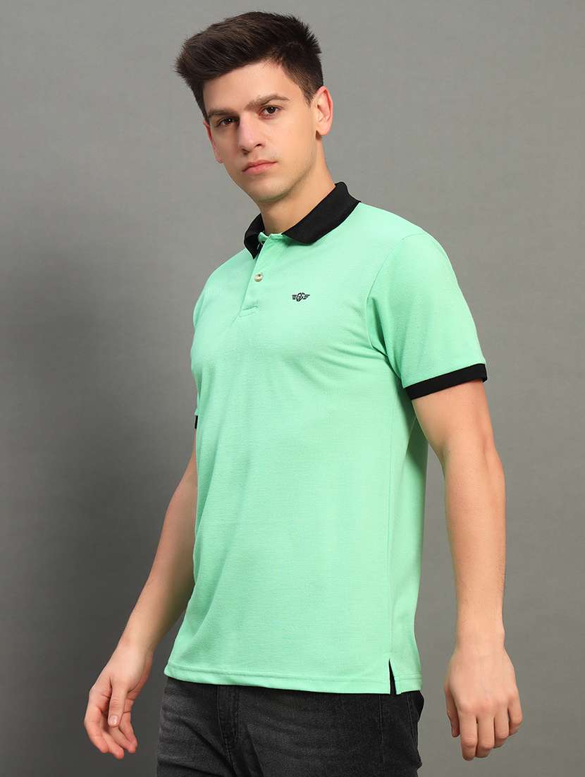 men solid short sleeve polo t-shirt - 21789599 -  Standard Image - 1