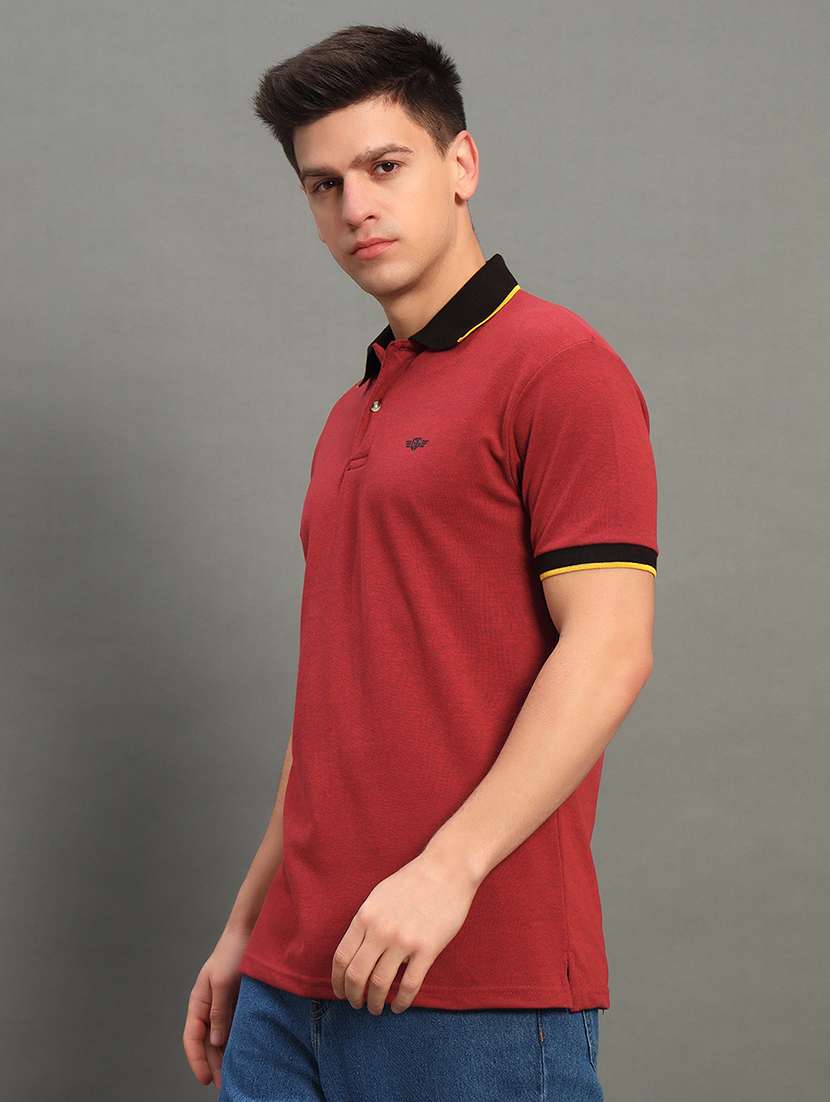 men solid short sleeve polo t-shirt - 21789600 -  Standard Image - 1