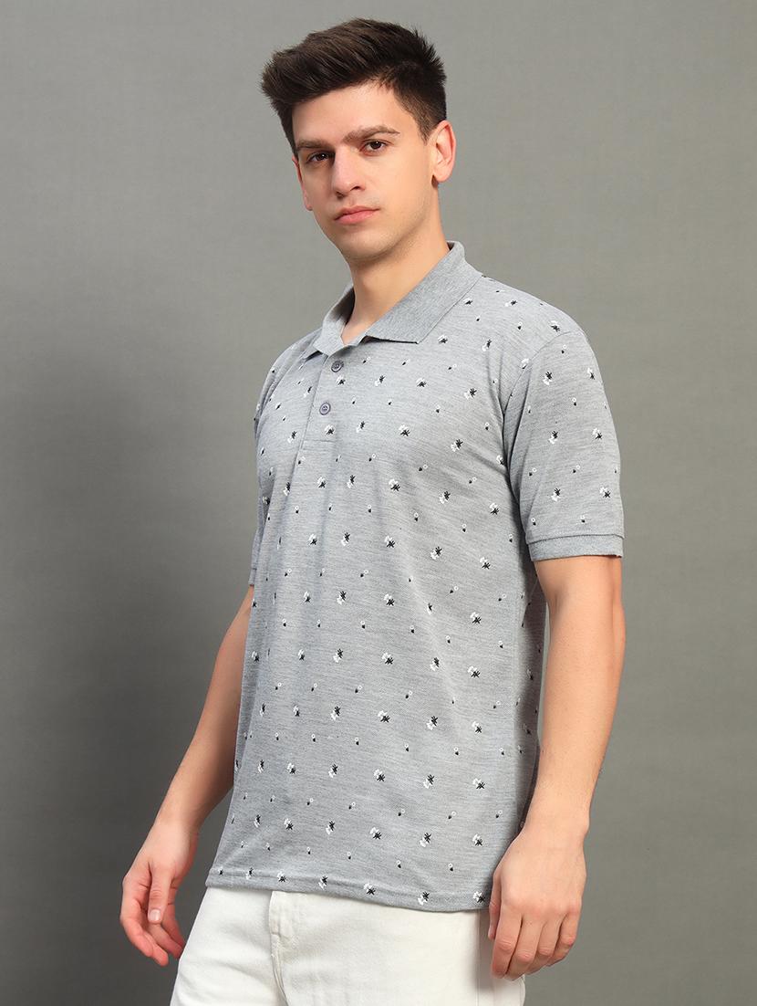 men printed short sleeve polo t-shirt - 21789602 - Standard Image - 1