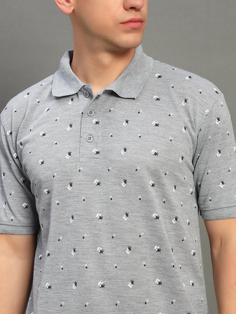 men printed short sleeve polo t-shirt - 21789602 - Standard Image - 4