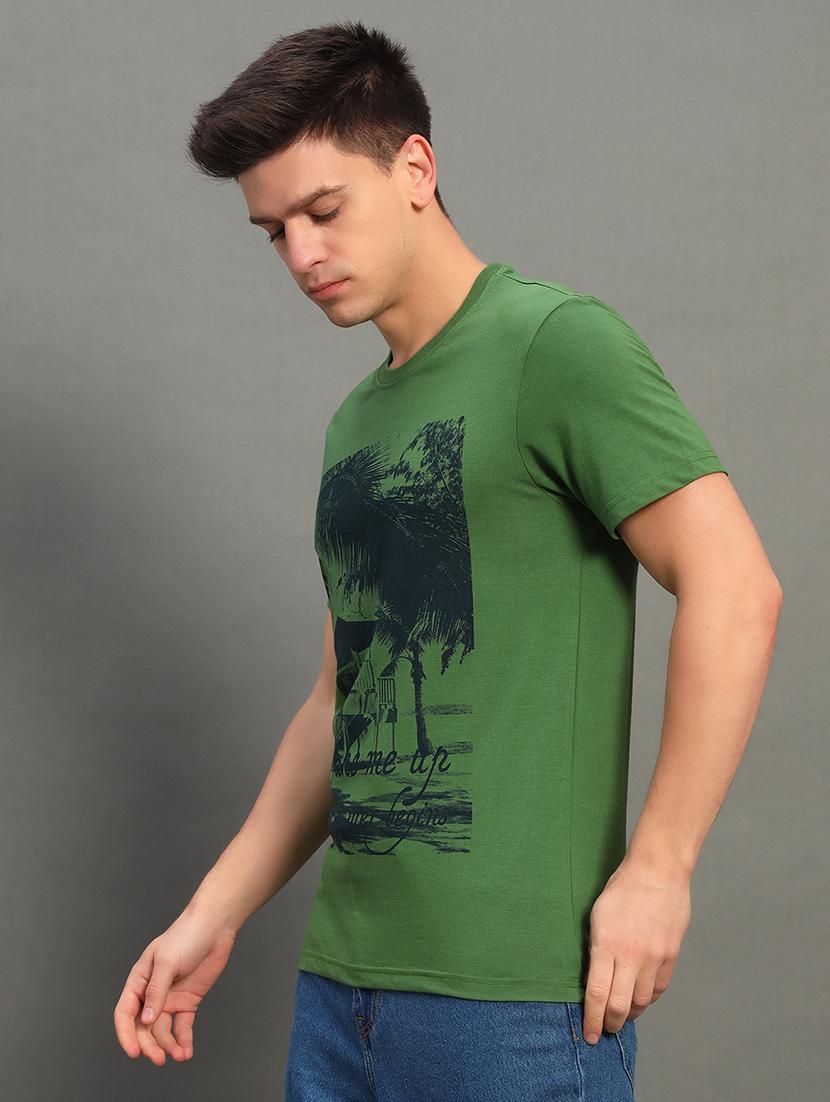 men front print short sleeve regualr fit t-shirt - 21789607 -  Standard Image - 1
