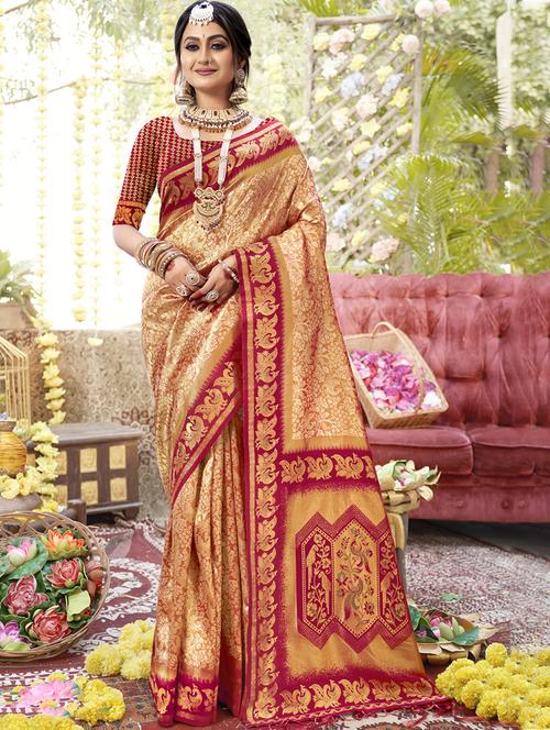 women self design banarasi festive wear saree with blouse - 21789619 - Standard Image - 0