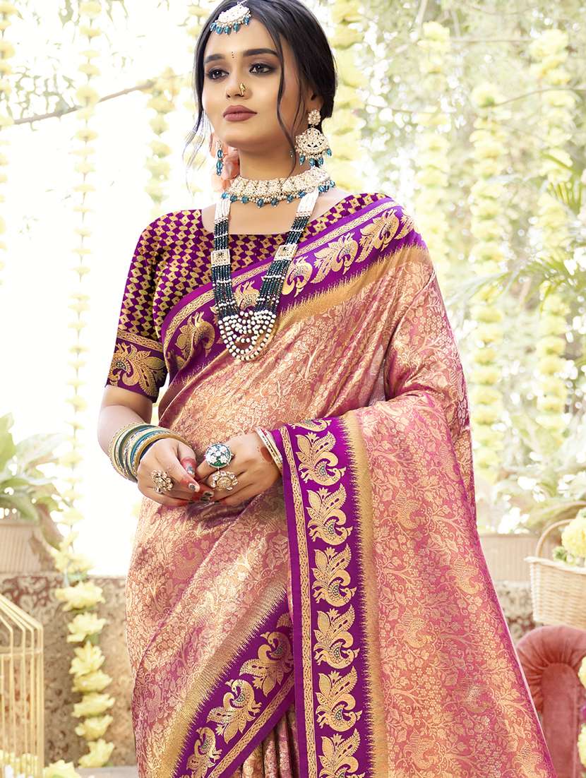 women self design banarasi festive wear saree with blouse - 21789620 -  Standard Image - 1