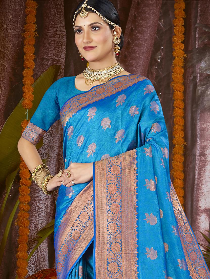 women self design banarasi festive wear saree with blouse - 21789664 -  Standard Image - 1