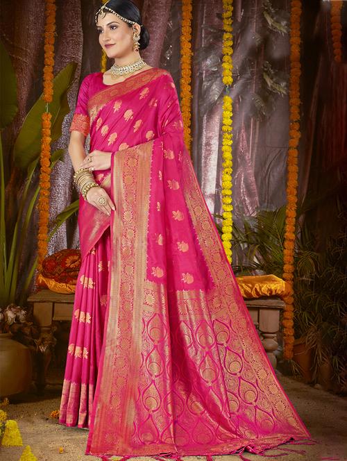 women self design banarasi festive wear saree with blouse - 21789665 -  Standard Image - 0