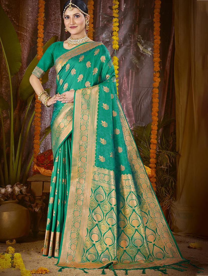 women self design banarasi festive wear saree with blouse - 21789666 -  Zoom Image - 0