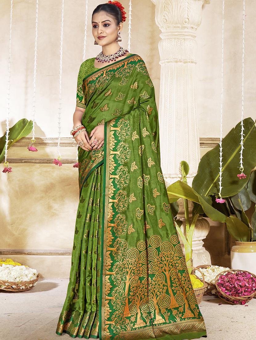 women self design banarasi festive wear saree with blouse - 21789680 - Zoom Image - 0